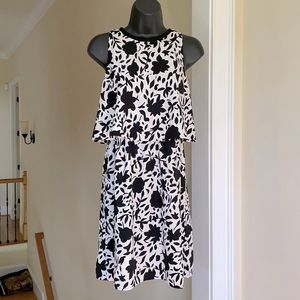Loft sz 0 black print dress professional casual
